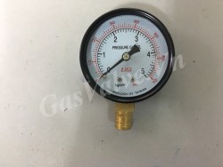 Đồng hồ áp suất Ligi, chân 10A, mặt thép 100mm, không dầu, áp 0-7 kg/cm2
