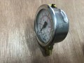 Đồng hồ đo áp suất Đức Thân inox D100, chân đồng đứng 15A Wika, P10 bar