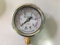 Đồng hồ đo áp suất Ligi chân đồng đứng 8A, thân inox dầu D63  P5kg 70psi 