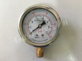Đồng hồ đo áp suất Ligi chân đồng đứng 8A, thân inox dầu D63  P7kg 100psi