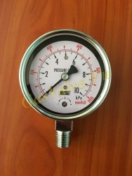 Đồng hồ đo áp suất Wise Hàn Quốc P440, vỏ inox D63, chân inox đứng ren 8A, P0-10Kpa, 1000mmH20
