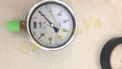 Đồng hồ đo áp suất Wise Hàn Quốc P253, vỏ inox D63, chân đồng đứng ren 8A, P0-35Bar