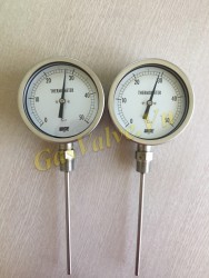 Đồng hồ đo nhiệt độ Wise Hàn Quốc chân đứng, T0-50C, chân 1/2 inch, D100mm 