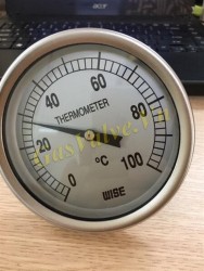 Đồng hồ đo nhiệt độ Wise Hàn Quốc , chân sau 1/2 inch, L100, T 0-100C, D100mm