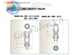 Van an toàn đường ống thân đồng nối ren 8A MSEng Hàn Quốc LINE SAFETY VALVE 