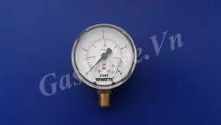 Đồng hồ đo áp suất Fimet, chân đồng 1/4, vỏ thép không dầu, D63,0-4 bar