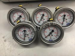 Đồng hồ đo áp suất Đức, Chân inox sau 8A, P16 bar 230 psi, thân inox D63 Wika