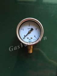 Đồng hồ đo áp suất Đức Wika chân đồng đứng 8A, thân inox D63 P4 bar