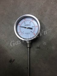 Đồng hồ đo nhiệt độ Daewon mặt D100mm, thân Inox, chân dưới Inox 15A, nhiệt độ 150C 300F