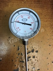 Đồng hồ đo nhiệt độ SHM mặt D150mm, thân Inox, chân dưới Inox 15A, nhiệt độ 150C, 300F 