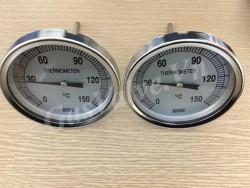 Đồng hồ đo nhiệt  độ Wise mặt D100mm, chân sau Inox 15A, nhiệt độ 150C 