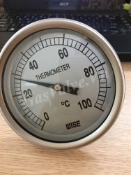 Đồng hồ đo nhiệt độ Wise mặt D100mm, thân Inox , chân sau Inox 15A, nhiệt độ 100C 