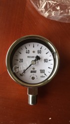 Đồng hồ áp suất Wise P252 vỏ Inox chân inox dưới 1/2 (15A) , mặt D100mm, áp 0-100 mbar 