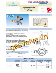 Điều áp cấp 1 chuyên dùng cho hệ thống LPG, Gas, có  đồng hồ đo áp suất, 40kg/hr, made in Italy