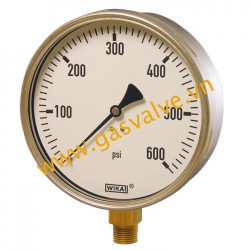 Đồng hồ đo áp suất Wika - Germany , mặt D100mm, chân đồng 1/2 inch (15A)NPT, thân vỏ SUS304,