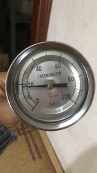 Đồng hồ nhiệt độ Ligi mặt 80, chân 15A, 0-100 độ 