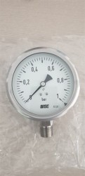 Đồng hồ áp suất Wise Hàn Quốc P255, D100mm, 0-1bar, chân đứng, ren 15A NPT