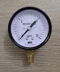 Đồng hồ đo áp suất Wise 110 D60mm, áp suất 15 Bar/Kg 