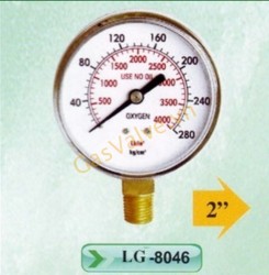 Đồng hồ đo áp suất Gas, khí nén,  chân 8A,D50mm, model LG-8046. made in Taiwan