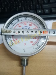 Đồng hồ đo nhiệt độ SHM chính hãng chân đứng 15A, mặt D110mm, L150, T250C