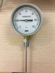 Đồng hồ đo nhiệt độ Wise Hàn Quốc T120, chân đứng 15A. mặt D100, nhiệt 0-120C, L100