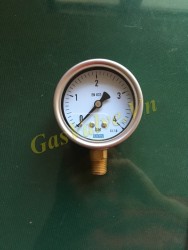 Đồng hồ áp suất Wika Đức , P0-4Bar, mặt Inox  D63, chân Inox 1/2 inch (15A), có dầu 
