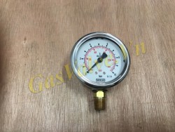 Đồng hồ đo áp suất Wika 213.50.63 Đức, P0-10Bar, thân inox  63, chân đứng đồng 1/4 inch, không dầu