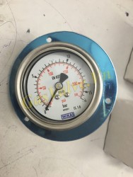 Đồng hồ đo áp suất Wika Đức, P0-16Bar, thân Inox D63, chân sau Inox 1/4, có vành, không dầu