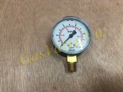 Đồng hồ đo áp suất Wika 111.10.63 Đức, P0-10Bar, thân thép D63, chân đồng 1/4 inch, 8A, không dầu