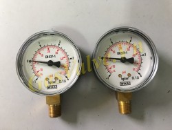 Đồng hồ đo áp suất Wika 111.10.63 Đức, P(-1)-4Bar, thân thép D63, chân đứng đồng 1/4 inch, 8A, không dầu