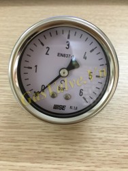 Đồng hồ đo áp suất Wise Hàn Quốc P252, vỏ inox D63, chân sau  inox ren 8A, P0~6Bar