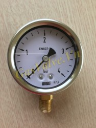 Đồng hồ đo áp suất Wise Hàn Quốc P253, vỏ inox D63, chân đứng đồng ren 8A, P0-4Bar