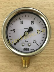 Đồng hồ đo áp suất Wise Hàn Quốc P253, vỏ inox D63, chân đứng đồng ren 8A, P0-25Bar