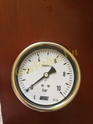 Đồng hồ đo áp suất Wise Hàn Quốc P253, vỏ inox D100, chân sau đồng ren 1/2 inch, P0-10 Bar